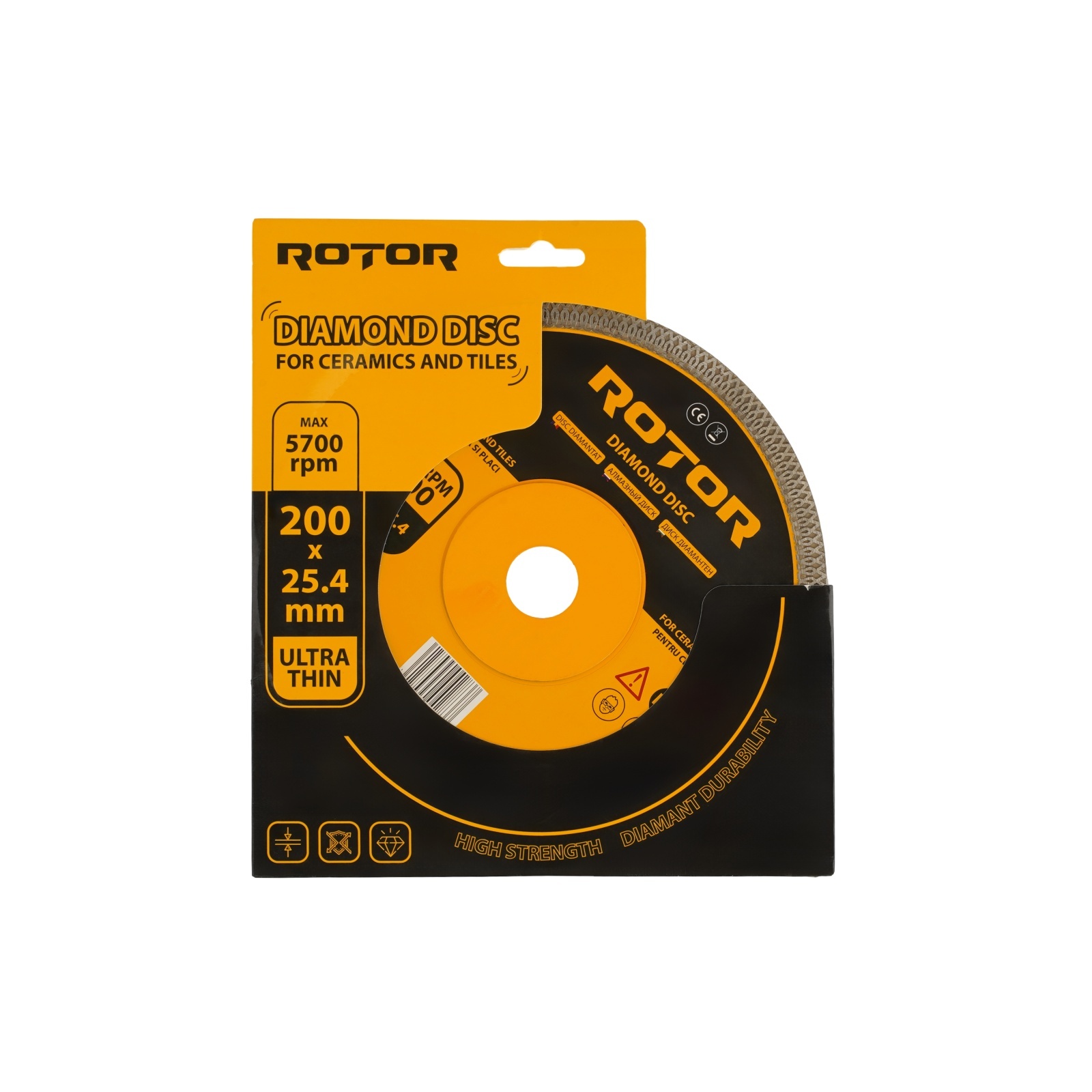Disc diamantat pentru ceramica ultra subtire ROTOR 200*25,4 – In lucru Disc diamantat pentru ceramica ultra subtire ROTOR 200*25,4 - In lucru