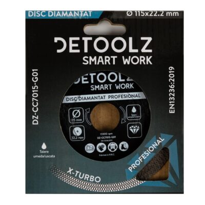 Disc diamantat turbo Detoolz 115x22.2mm, taiere umeda/uscata - SimpleTools