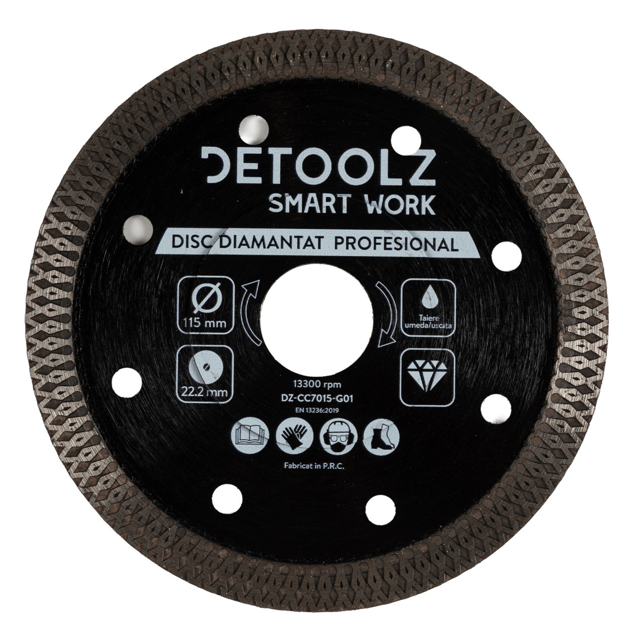 Disc diamantat turbo Detoolz 115×22.2mm, taiere umeda/uscata – Discuri/Capuri taietoare si Fire motocoase Disc diamantat turbo Detoolz 115x22.2mm, taiere umeda/uscata - Discuri/Capuri taietoare si Fire motocoase