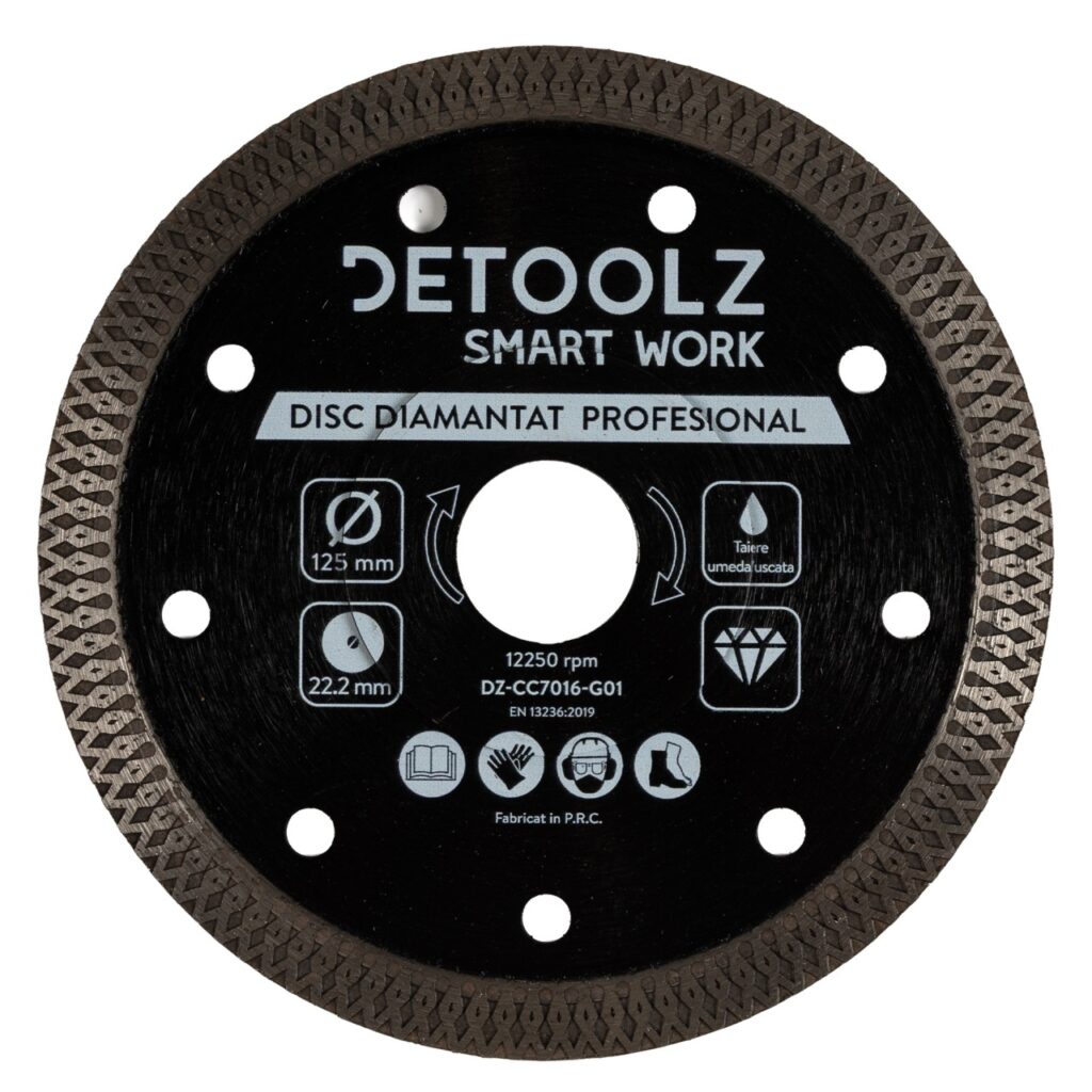 Disc diamantat turbo Detoolz 125x22.2mm, taiere umeda/uscata - SimpleTools