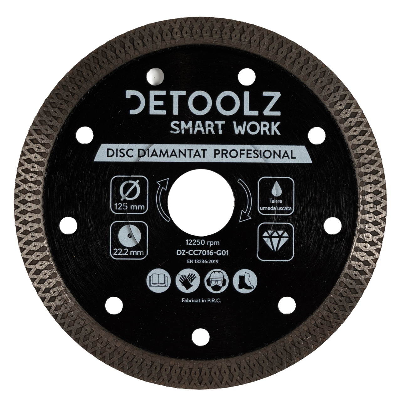 Disc diamantat turbo Detoolz 125×22.2mm, taiere umeda/uscata – Discuri/Capuri taietoare si Fire motocoase Disc diamantat turbo Detoolz 125x22.2mm, taiere umeda/uscata - Discuri/Capuri taietoare si Fire motocoase