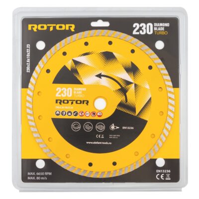 Disc diamantat turbo ROTOR 230x2.6x10x22.23 mm pentru beton armat