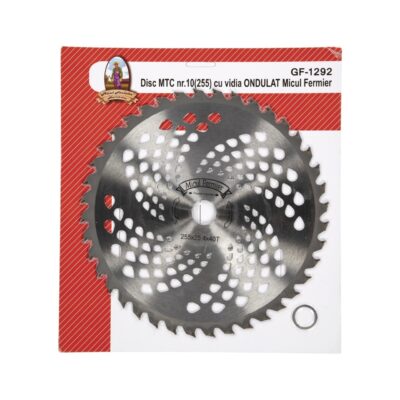 Disc motocoasa Micul Fermier, 40T, vidia ondulat, Ø255mm