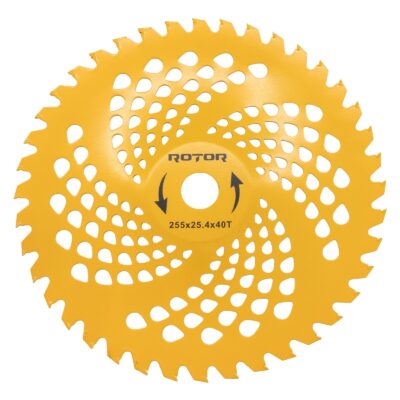 Disc motocoasă Premium 40T ondulat (tip oală) cu VIDIA 255×25,4×1,5 mm ROTOR