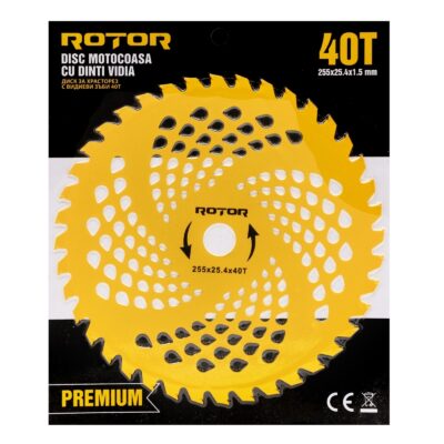 Disc motocoasa Premium cu dinti Vidia 40T 255×25.4×1.5mm Rotor