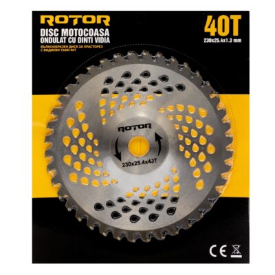 Disc motocoasă Vidia ondulat (tip oală) 230×25,4×1,3 mm 40T ROTOR