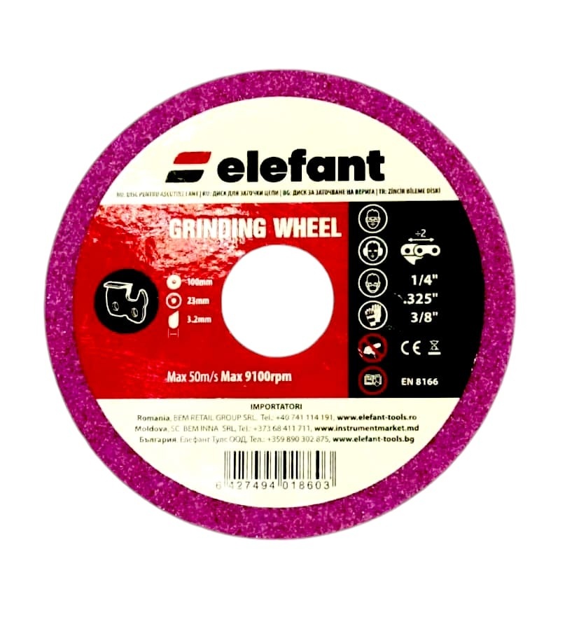Disc pentru ascutire lant 100×3.2x23mm, Elefant – In lucru Disc pentru ascutire lant 100x3.2x23mm, Elefant - In lucru