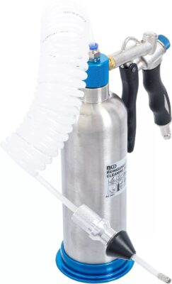 Dispozitiv pneumatic pentru curatarea filtrelor de particule sau catalizator, capacitate 650ml, furtun de aer 4x6mm, lungime 2.7m, BGS 9417