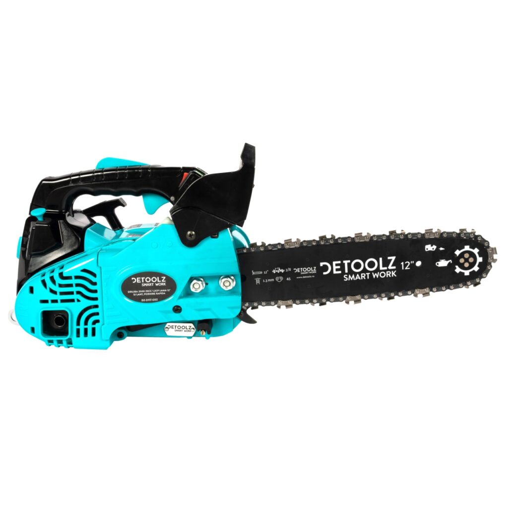 Drujba Detoolz 2500, capacitate cilindrica 25CC 1.2CP, cu lama 12'' si lant, pornire rapida - SimpleTools