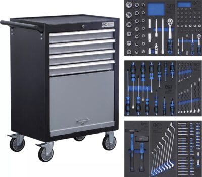 Dulap de scule Workshop Troley Trainee cu 4 sertare 1 spatiu de depozitare, 151 scule, BGS 4086