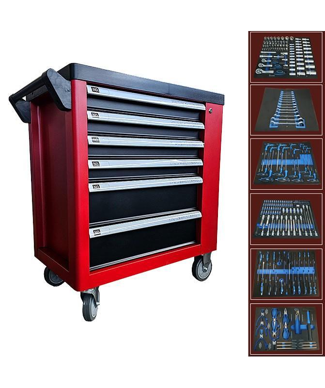 Dulap mobil echipat cu scule, 6 sertare culisante si dulap de depozitare, 248 piese, Artman – Mobilier atelier Dulap mobil echipat cu scule, 6 sertare culisante si dulap de depozitare, 248 piese, Artman - Mobilier atelier