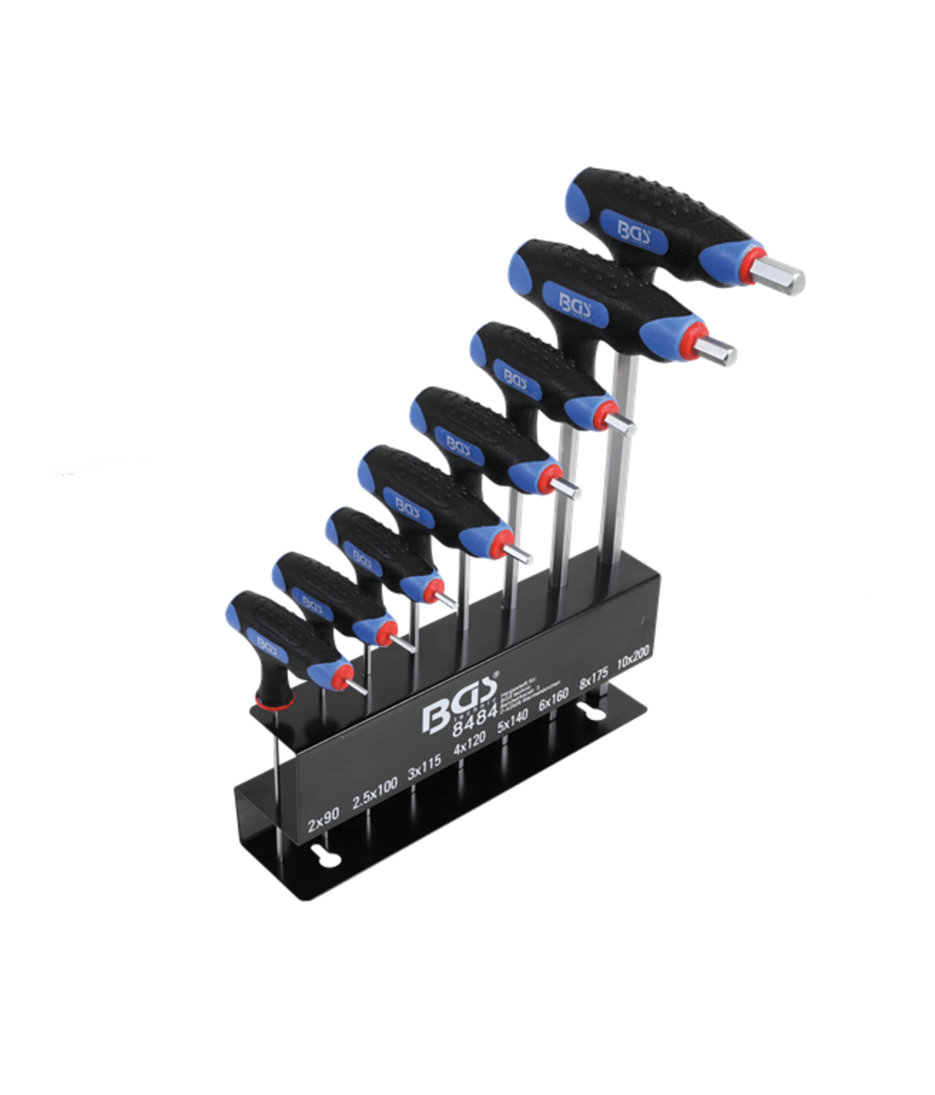 Set de chei Imbus 2 – 10 mm cu mâner T, 8 piese, BGS 8484 – Surubelnite/Torx-uri si Inbusuri Set de chei Imbus 2 - 10 mm cu mâner T, 8 piese, BGS 8484 - Surubelnite/Torx-uri si Inbusuri