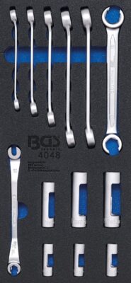Echipare pentru dulap 1/3, chei de conducta si tubulare speciale, 13 piese, BGS 4048