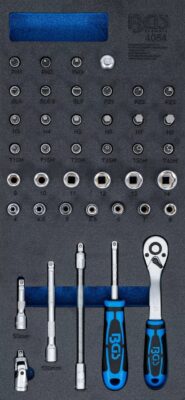 Echipare pentru dulap 1/3,m Set tubulare si actionari 1/4", 41 piese, BGS 4054