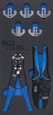 Echipare pentru dulap 1/3,set clesti pentru sertizat si dezizolat, BGS 4029