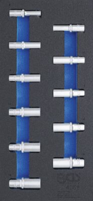 Echipare pentru dulap 1/3,tubulare adanci in 6 pct, 3/8'', 45157 mm, BGS 4058