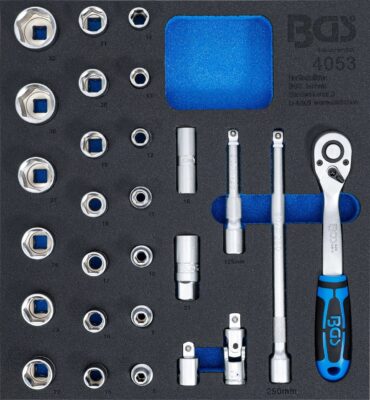 Echipare pentru dulap 2/3,set tubulare 1/2'', 27 piese, BGS 4053