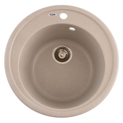 FCB-510SA/1, Chiuveta de bucatarie din granit cu cuva rotunda, seria SUN, Avena, 510x200 mm, FLOW