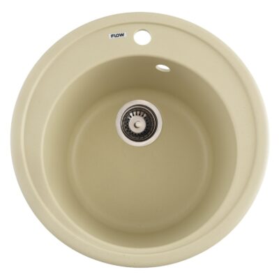FCB-510SI/1, Chiuveta de bucatarie din granit cu cuva rotunda, seria SUN, Ivory, 510x200 mm, FLOW