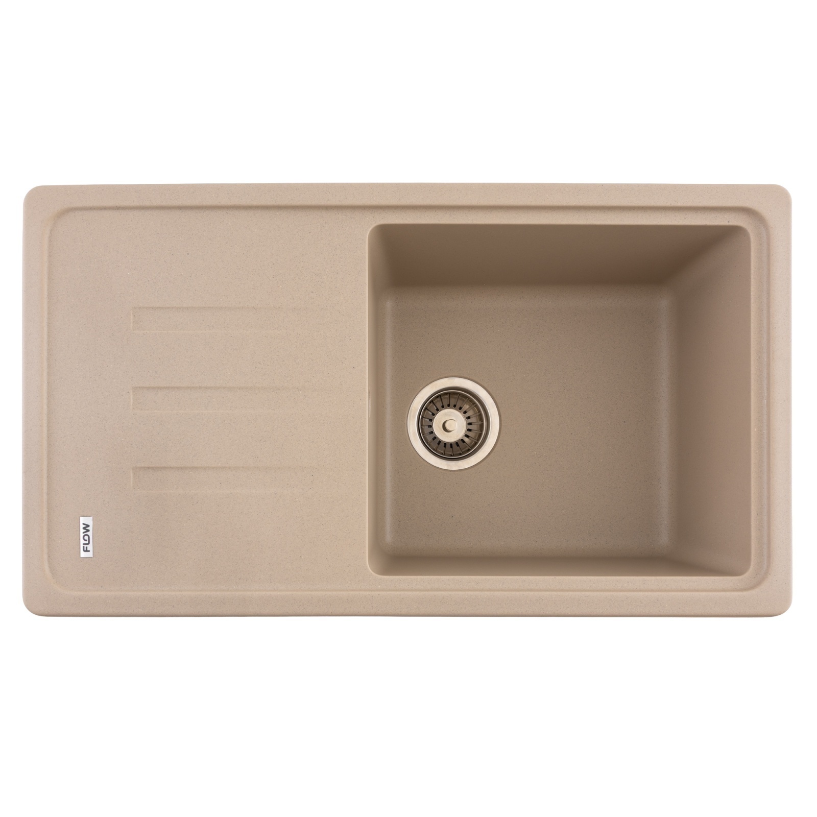 FCB-7843SLS/1T, Chiuveta de bucatarie din granit cu o cuva si scurgator, seria SLIM LONG, Sahara, 780x435x200 mm, FLOW – In lucru FCB-7843SLS/1T, Chiuveta de bucatarie din granit cu o cuva si scurgator, seria SLIM LONG, Sahara, 780x435x200 mm, FLOW - In lucru