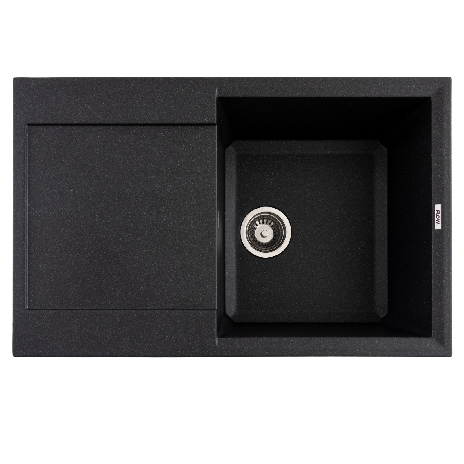 FCB-7849HG/1T, Chiuveta de bucatarie din granit cu o cuva si scurgator, seria HORIZON, Graphite, 780x495x230 mm, FLOW – In lucru FCB-7849HG/1T, Chiuveta de bucatarie din granit cu o cuva si scurgator, seria HORIZON, Graphite, 780x495x230 mm, FLOW - In lucru