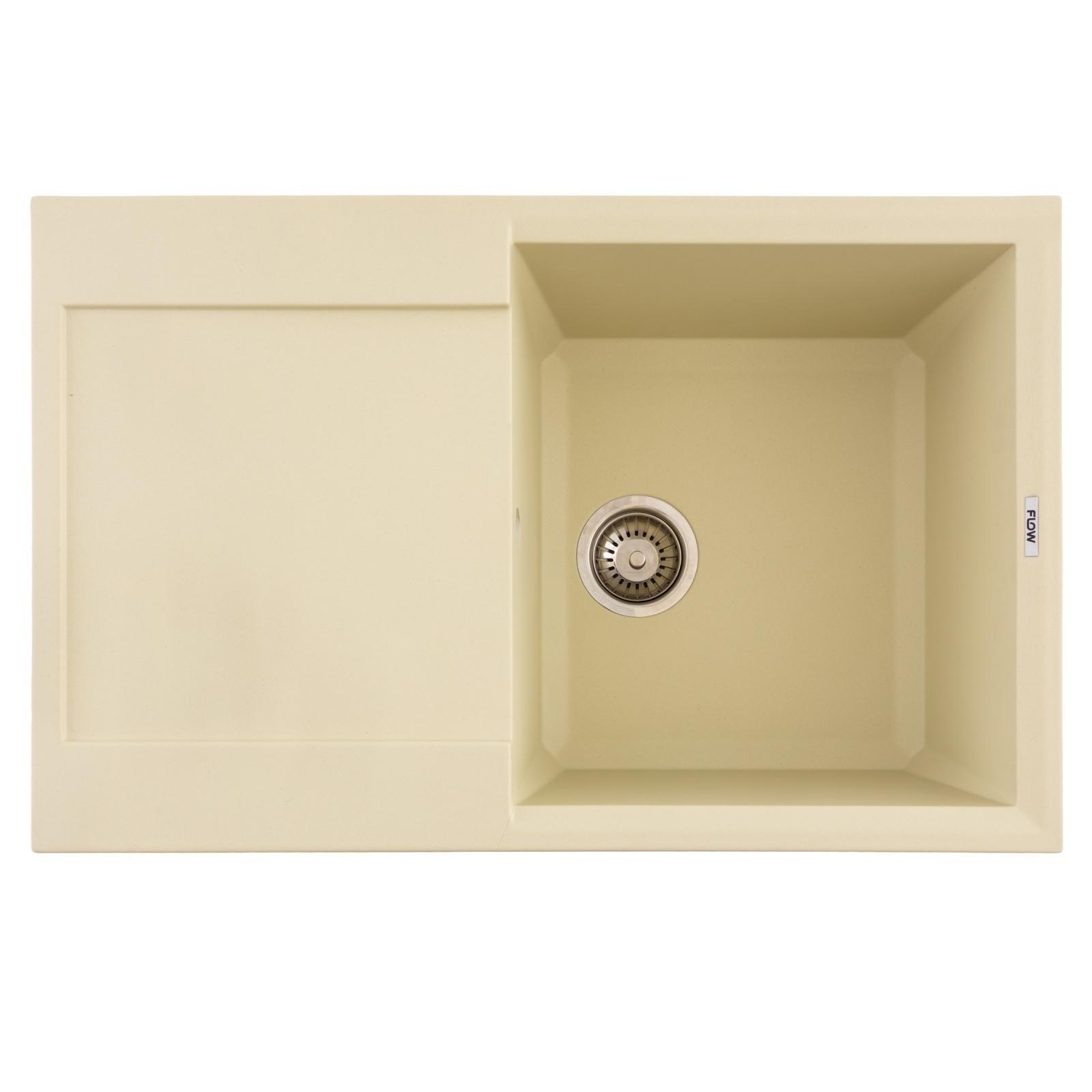 FCB-7849HI/1T, Chiuveta de bucatarie din granit cu o cuva si scurgator, seria HORIZON, Ivory, 780x495x230 mm, FLOW – In lucru FCB-7849HI/1T, Chiuveta de bucatarie din granit cu o cuva si scurgator, seria HORIZON, Ivory, 780x495x230 mm, FLOW - In lucru