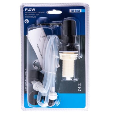 FDD-50SB, Dozator detergent negru SUS 304 cu furtun, FLOW