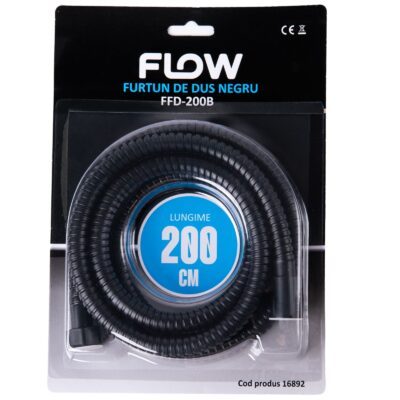 FFD-200B Furtun de dus negru 200 cm, FLOW