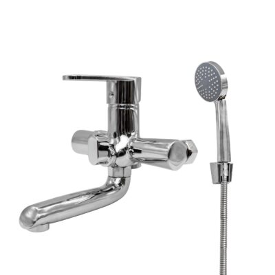 FL 066A-401ZC, Baterie cada cu para de dus, zinc, crom, FLOW