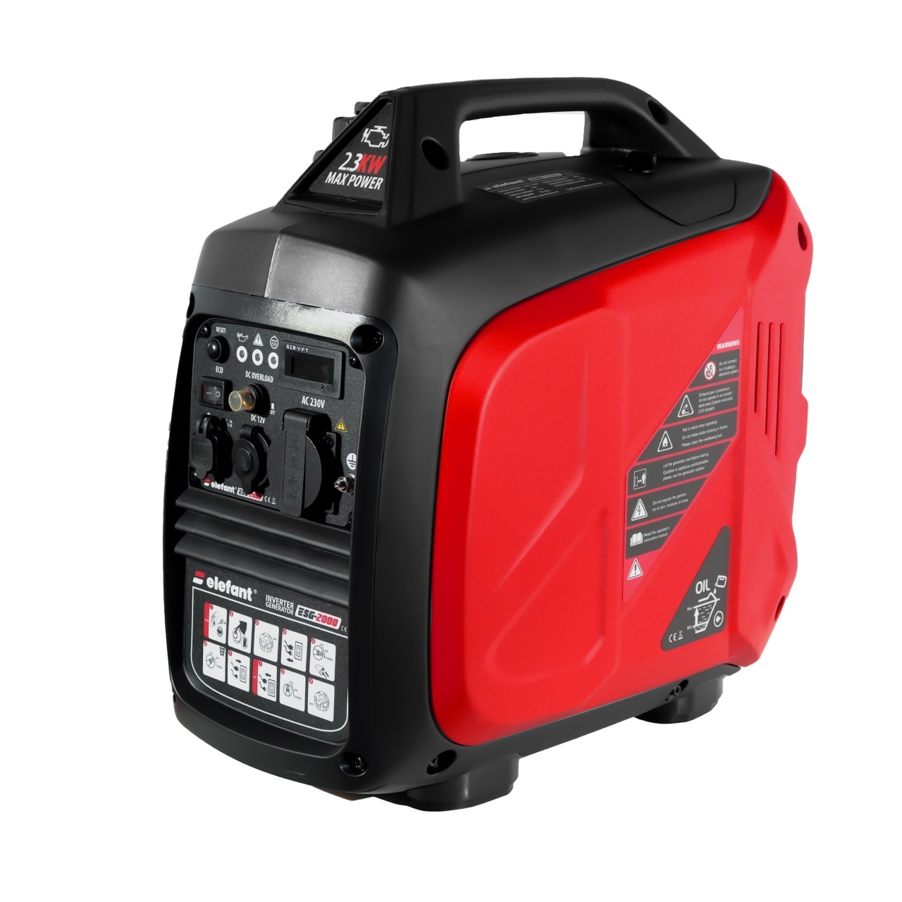 Generator cu Invertor ESG-2000 ELEFANT, Ieșire curent 2,3 kW, Siguranță de pornire, indicator de benzină, porturi USB – In lucru Generator cu Invertor ESG-2000 ELEFANT, Ieșire curent 2,3 kW, Siguranță de pornire, indicator de benzină, porturi USB - In lucru
