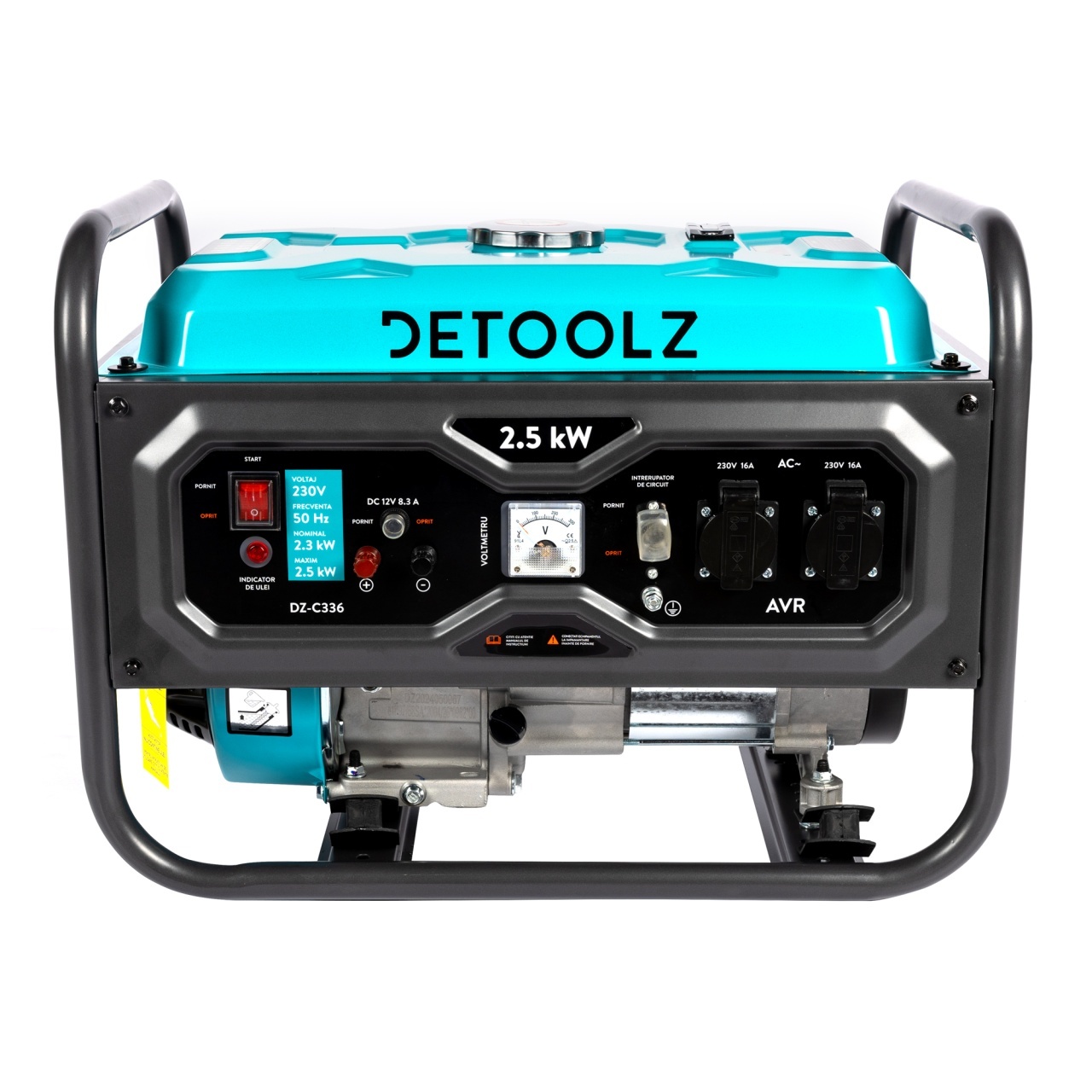 Generator Detoolz 2.5kW 2 prize 230V benzina, 4T, pornire manuala 15L fara roti G01 – In lucru Generator Detoolz 2.5kW 2 prize 230V benzina, 4T, pornire manuala 15L fara roti G01 - In lucru