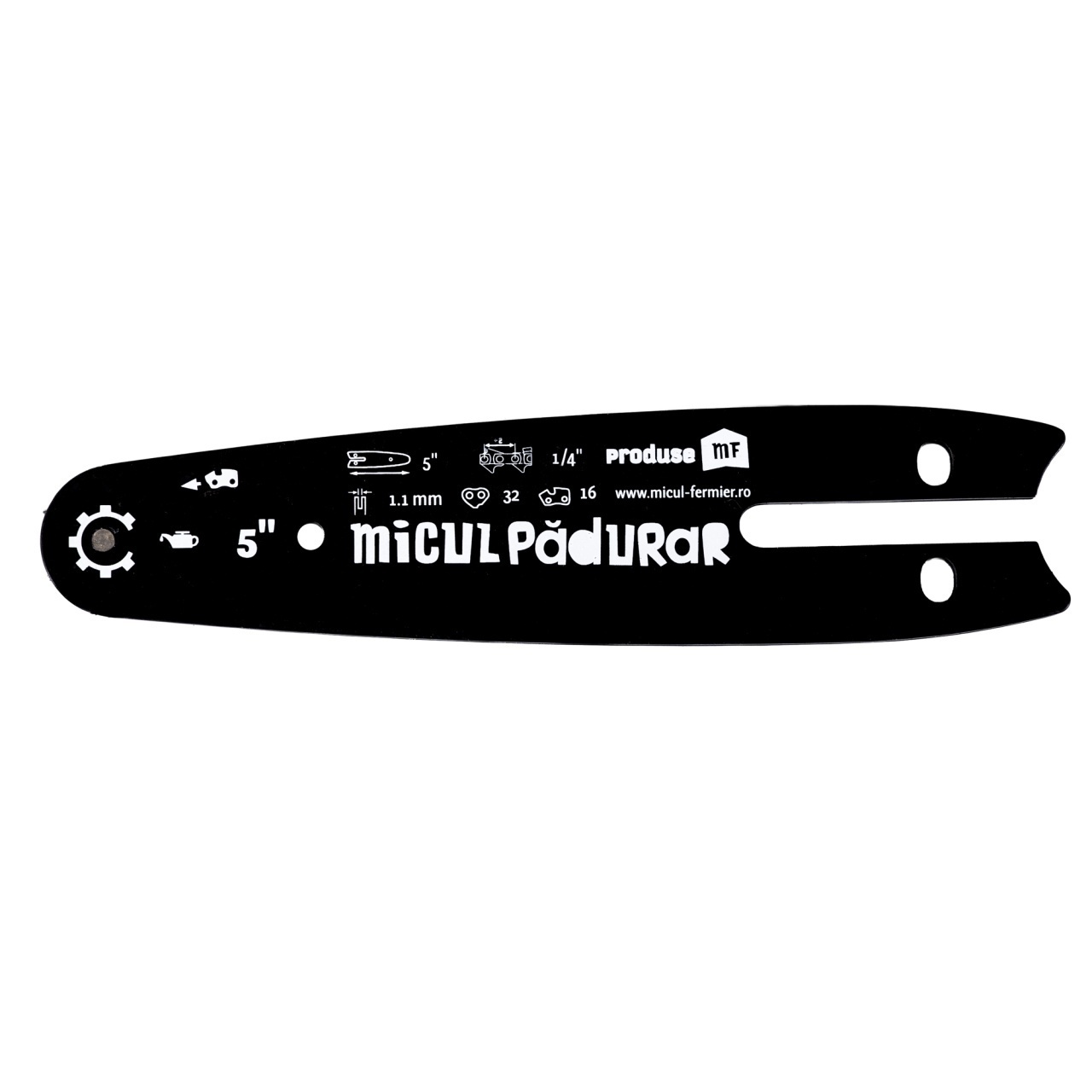 Lama drujba Micul Padurar, lungime 5”, pas 1/4”, canal 1.1mm, 32 pinteni, 16 dinti – In lucru Lama drujba Micul Padurar, lungime 5'', pas 1/4'', canal 1.1mm, 32 pinteni, 16 dinti - In lucru