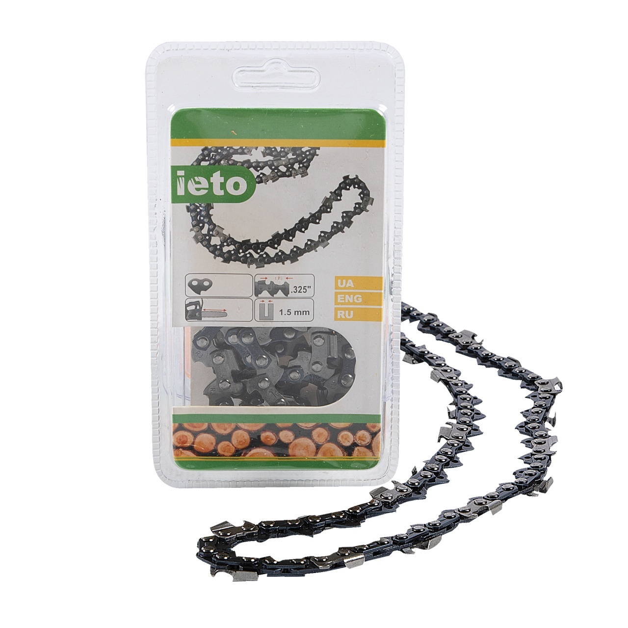 Lant drujba, lungime 18”, pas 0.325”, grosime 1.5mm, 72 pinteni, 36 dinti, semi-chisel – In lucru Lant drujba, lungime 18'', pas 0.325'', grosime 1.5mm, 72 pinteni, 36 dinti, semi-chisel - In lucru
