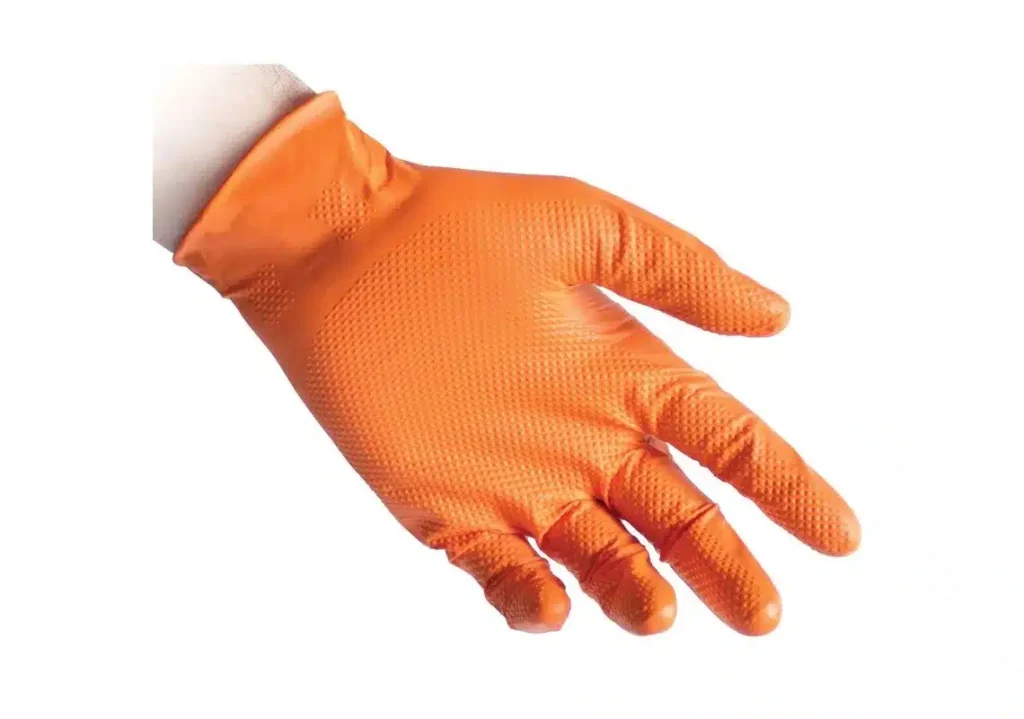 Manusi mecanic, nitril, portocalii, pentru domenii tehnice, rezistente, texturate, 0.15-0.20 grosime, 50 buc/cutie L - SimpleTools