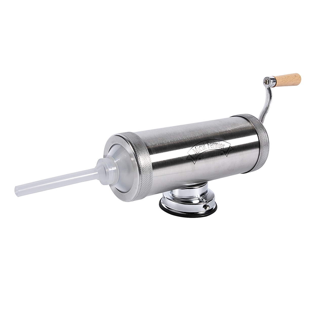 Masina de carnati 2.5kg INOX ventuza 5 palnii – In lucru Masina de carnati 2.5kg INOX ventuza 5 palnii - In lucru