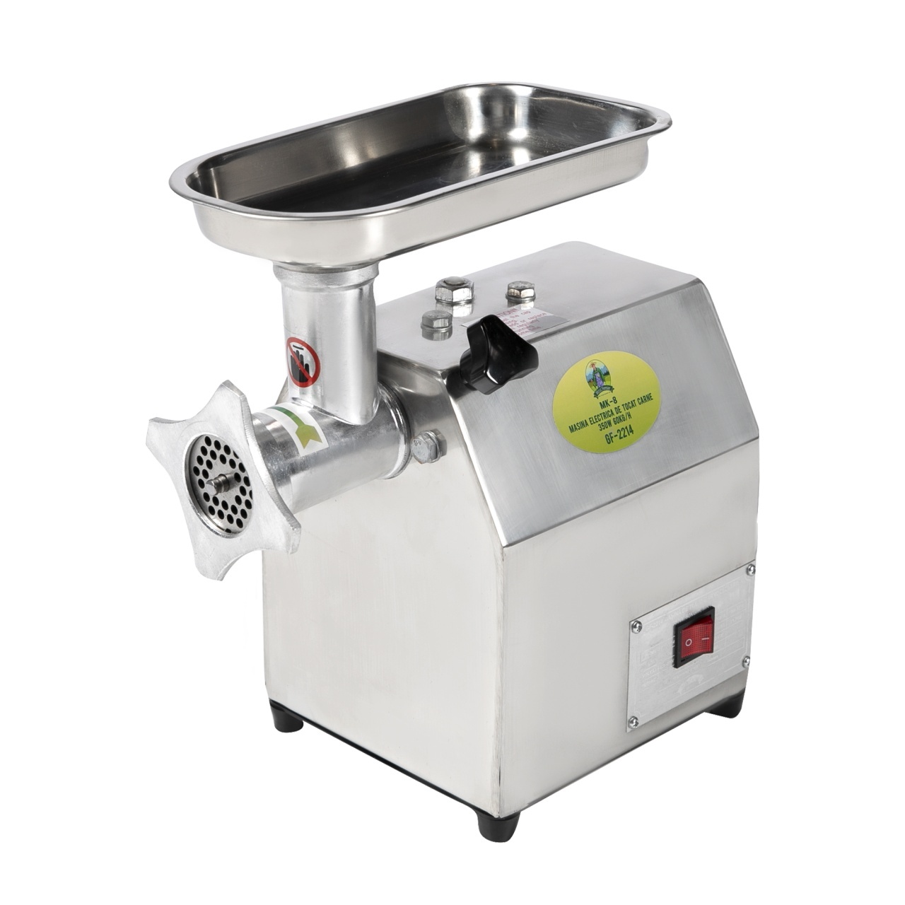 Masina tocat carne Micul Fermier 350W, capacitate 60kg/h, inox, 2 site incluse – In lucru Masina tocat carne Micul Fermier 350W, capacitate 60kg/h, inox, 2 site incluse - In lucru