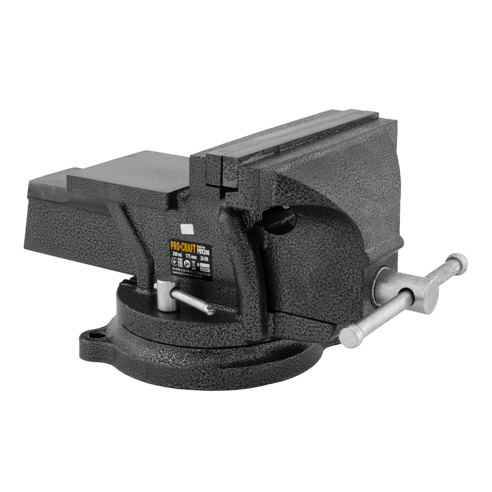 Menghina de banc, fonta, 175mm, Procraft, PBV200 – In lucru Menghina de banc, fonta, 175mm, Procraft, PBV200 - In lucru