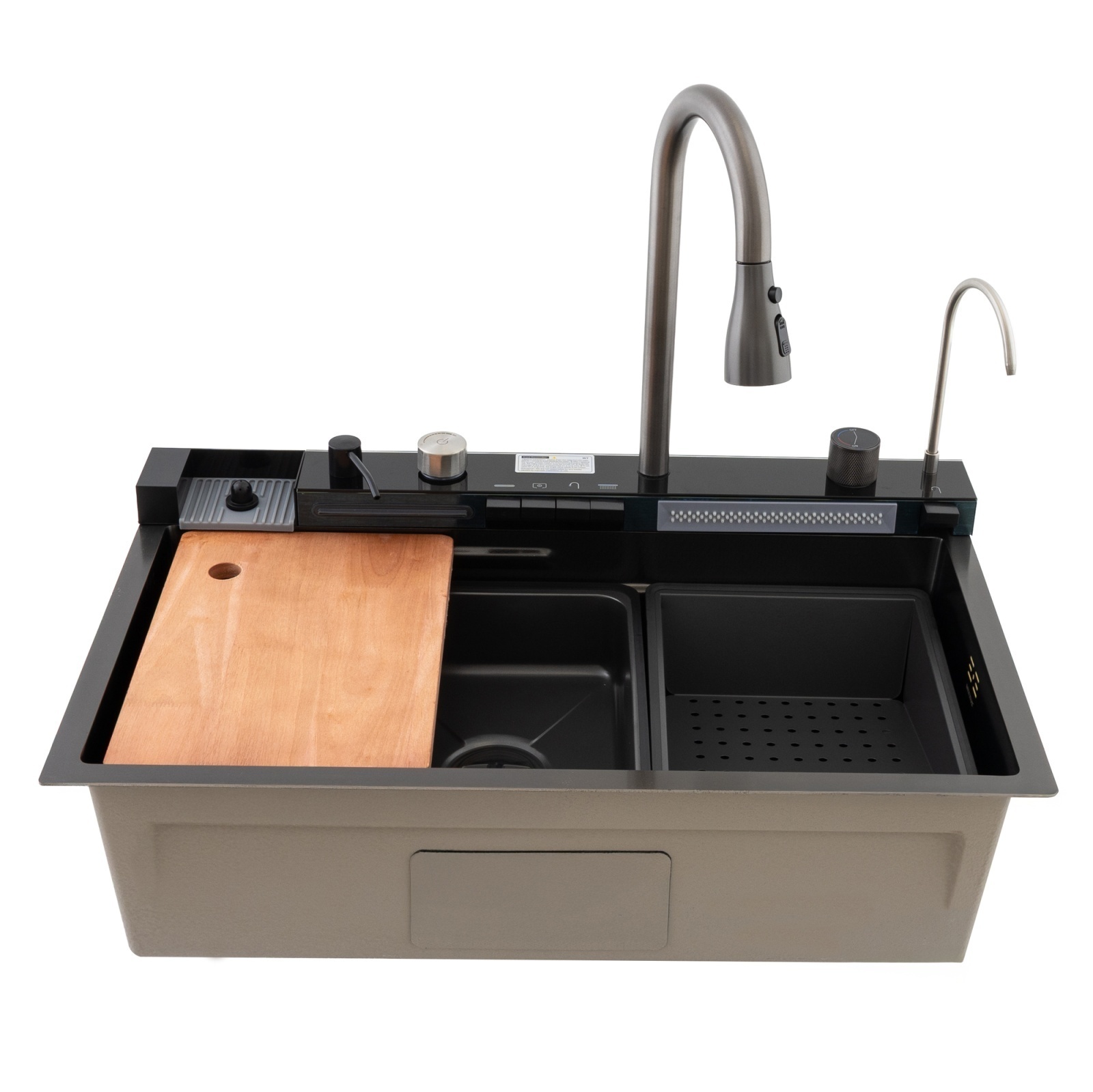 MH7546-SET-06 Chiuveta multifunctionala din inox nano black, honeycomb, seria Decor MIXXUS – In lucru MH7546-SET-06 Chiuveta multifunctionala din inox nano black, honeycomb, seria Decor MIXXUS - In lucru