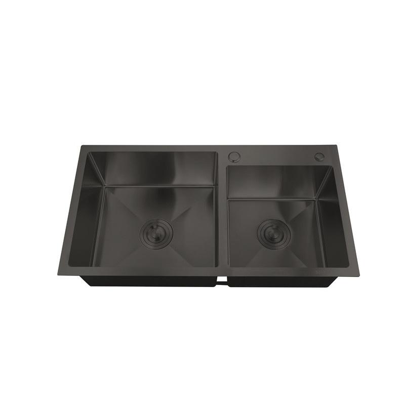 MIXXUS HM7849D-215 NANO-BLACK (3.0/0.8) chiuveta bucatarie din inox – In lucru MIXXUS HM7849D-215 NANO-BLACK (3.0/0.8) chiuveta bucatarie din inox - In lucru