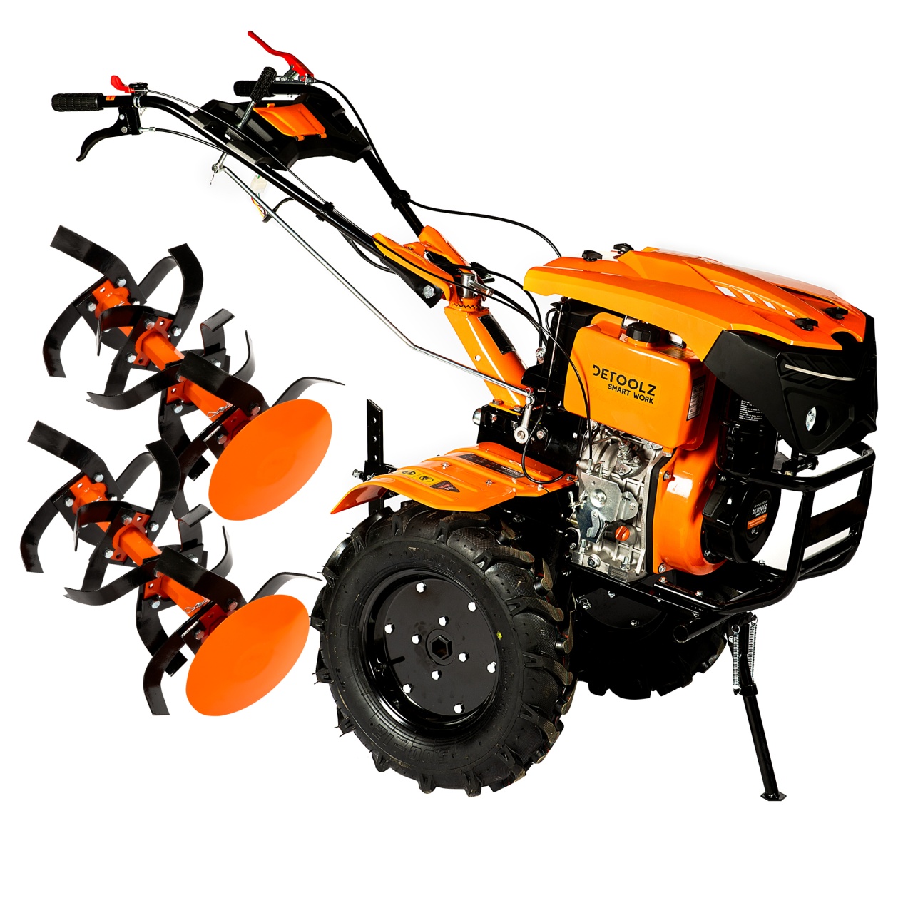 Motocultor Detoolz 11CP 418CC, motorina, 4T, 3 viteze, pornire electrica, cu roți – In lucru Motocultor Detoolz 11CP 418CC, motorina, 4T, 3 viteze, pornire electrica, cu roți - In lucru