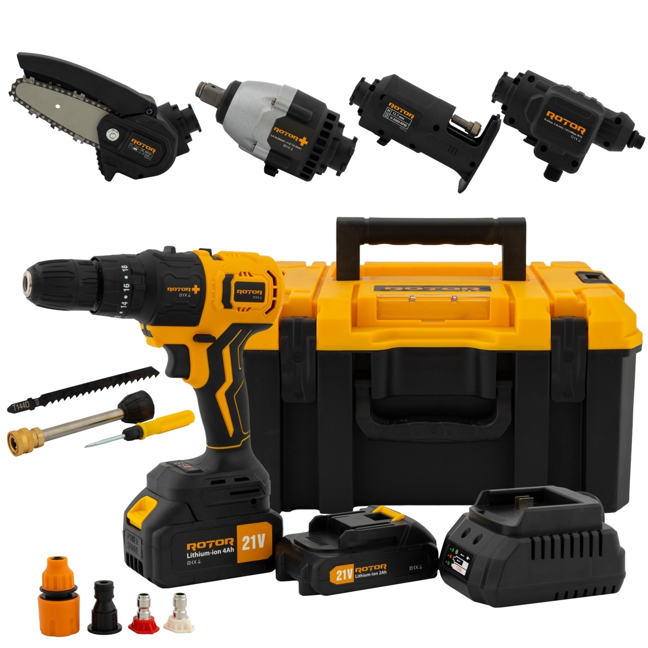 Multifunctional 5 in 1 pe acumulator ROTOR RTS1, 24000 rot/min, 21V/3Ah, Brushless – In lucru Multifunctional 5 in 1 pe acumulator ROTOR RTS1, 24000 rot/min, 21V/3Ah, Brushless - In lucru
