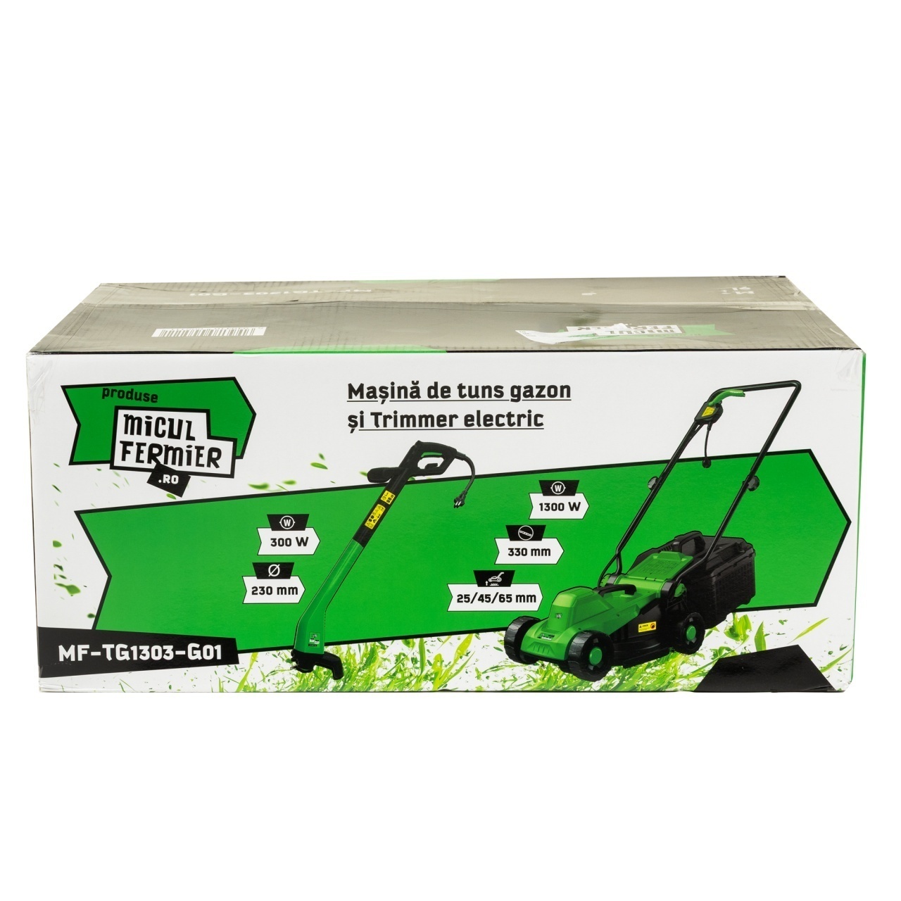 Pachet Micul Fermier masina de tuns gazon 1.3KW si trimmer electric 0.3KW – In lucru Pachet Micul Fermier masina de tuns gazon 1.3KW si trimmer electric 0.3KW - In lucru