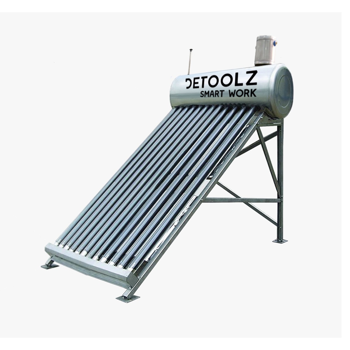 Panou solar nepresurizat Detoolz, capacitate 120 litri, Inox, 12 tuburi – Panouri Solare Panou solar nepresurizat Detoolz, capacitate 120 litri, Inox, 12 tuburi - Panouri Solare
