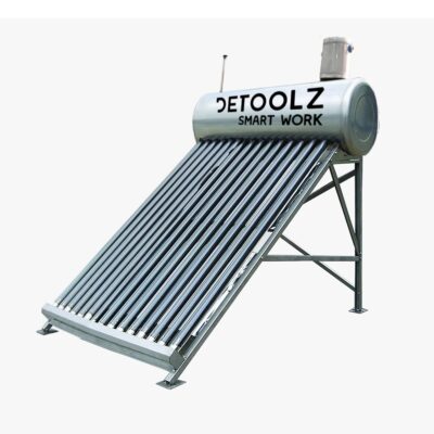 Panou solar nepresurizat Detoolz, capacitate 150 litri, inox, 15 tuburi