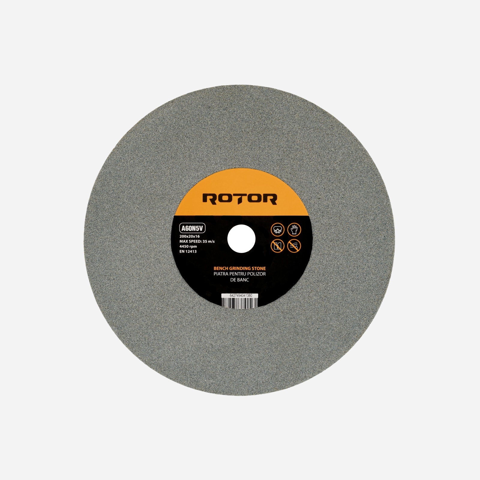 Piatra pentru polizor de banc 200 x 16 x 16 mm P60 ROTOR – In lucru Piatra pentru polizor de banc 200 x 16 x 16 mm P60 ROTOR - In lucru