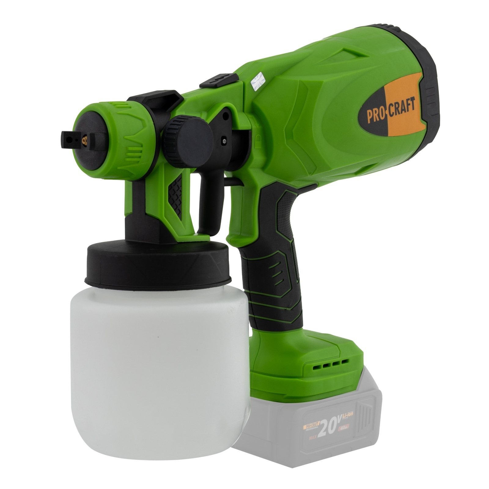 Pistol de vopsit cu acumulator 800W PROCRAFT PSE20 – In lucru Pistol de vopsit cu acumulator 800W PROCRAFT PSE20 - In lucru