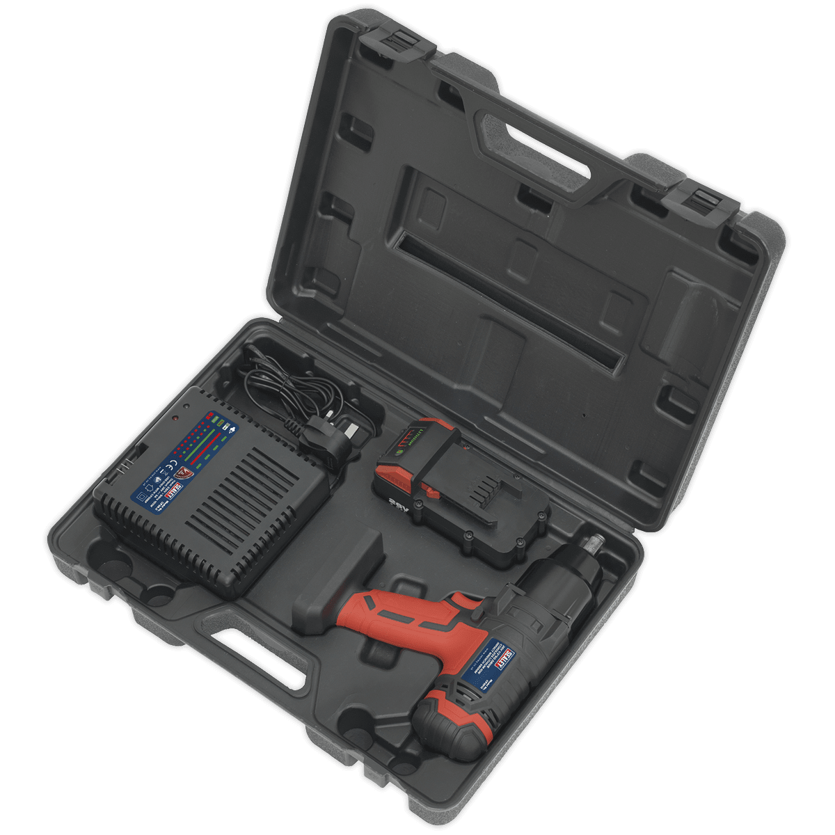 Pistol electric de insurubat/desurubat cu acumulator, actionare 1/2” – In lucru Pistol electric de insurubat/desurubat cu acumulator, actionare 1/2” - In lucru