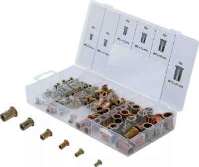 Piulite-nit din Otel galvanizat M3-M10, set 150 buc, BGS 14126