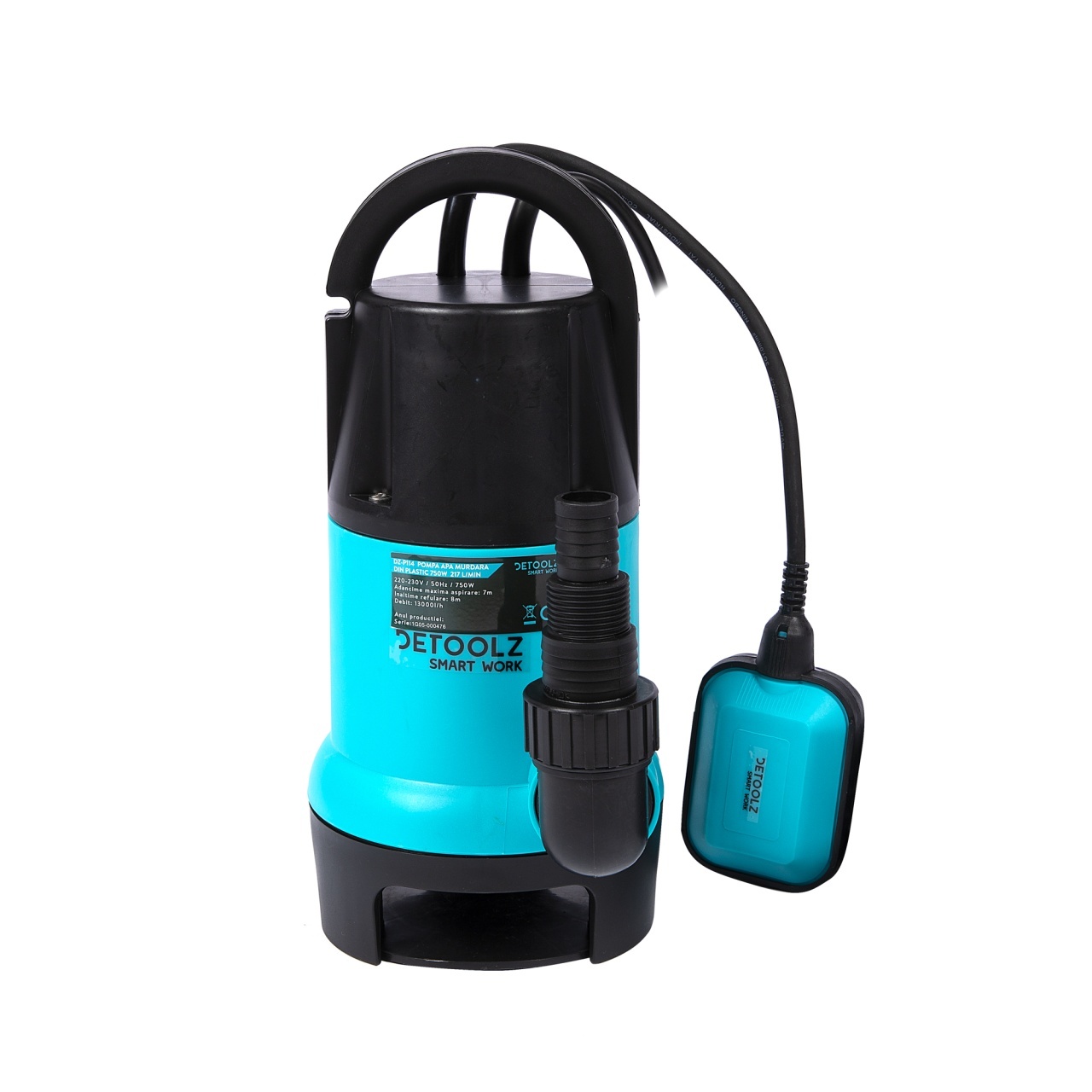 Pompa apa murdara din plastic 750W 217l/min – In lucru Pompa apa murdara din plastic 750W 217l/min - In lucru