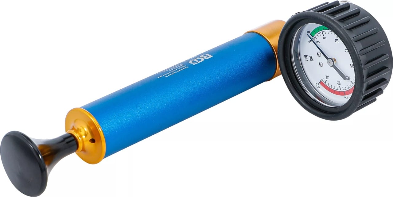 Pompa cu manometru pentru verificare pierderi la sistem de racire de camioane si autoutilitare usoare, BGS 8514-2 – Testere presiune/compresie si injectie Pompa cu manometru pentru verificare pierderi la sistem de racire de camioane si autoutilitare usoare, BGS 8514-2 - Testere presiune/compresie si injectie